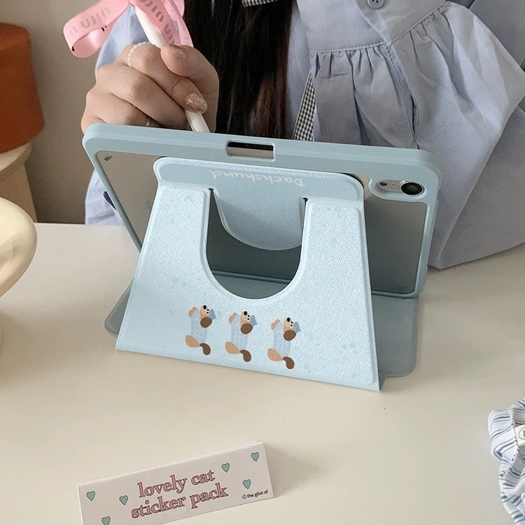 Carcasă protectoare pentru tablete Apple cu design cartoon – material PC, funcție Sleep suportată, antișoc și anti-cădere, personalizabilă