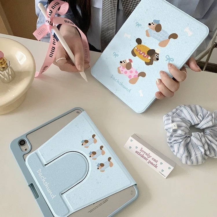 Carcasă protectoare pentru tablete Apple cu design cartoon – material PC, funcție Sleep suportată, antișoc și anti-cădere, personalizabilă