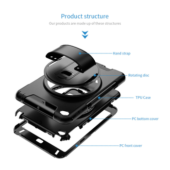 Husă de protecție pentru tabletă Apple iPad mini — TPU, antișoc, suport/stand, rezistent la uzură, presare la cald