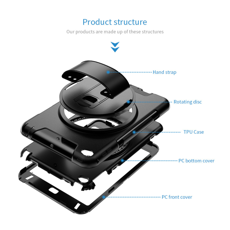 Husă de protecție pentru tabletă Apple iPad mini — TPU, antișoc, suport/stand, rezistent la uzură, presare la cald