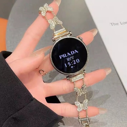 14 mm metalni kaiš s leptirovim dizajnom i dijamantima za Apple Watch, kompatibilan s Apple, Xiaomi Mi Band i Huawei