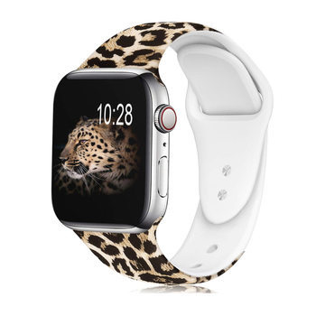 Silikonska narukvica za Apple Watch s leopard uzorkom, LMDO, modni stil, dvostruka kopča