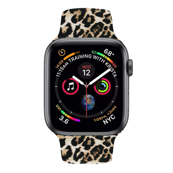 Silikonska narukvica za Apple Watch s leopard uzorkom, LMDO, modni stil, dvostruka kopča