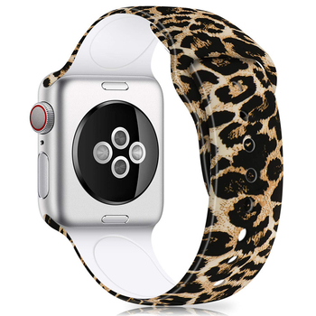 Silikonska narukvica za Apple Watch s leopard uzorkom, LMDO, modni stil, dvostruka kopča