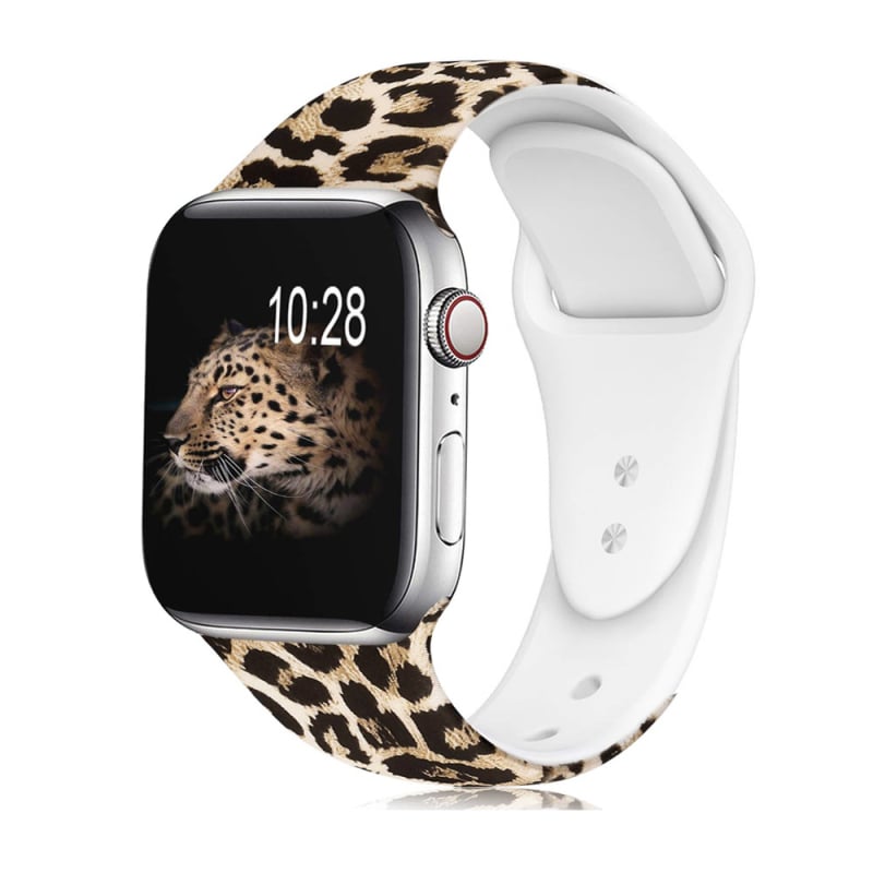 Silikonska narukvica za Apple Watch s leopard uzorkom, LMDO, modni stil, dvostruka kopča