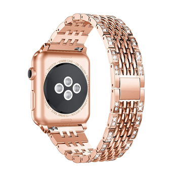 Apple Watch каишка от сплав Hongming, с седем мъниста и две реда диамантени мъниста, в стил сладка принцеса Chanel фея