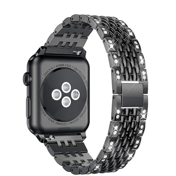 Apple Watch каишка от сплав Hongming, с седем мъниста и две реда диамантени мъниста, в стил сладка принцеса Chanel фея