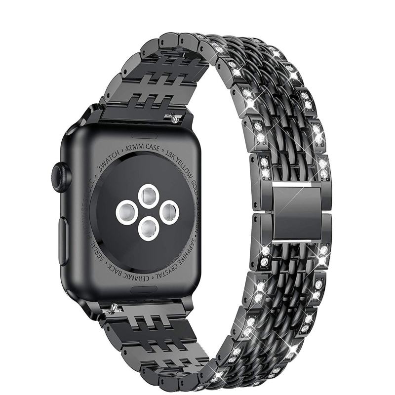 Apple Watch каишка от сплав Hongming, с седем мъниста и две реда диамантени мъниста, в стил сладка принцеса Chanel фея