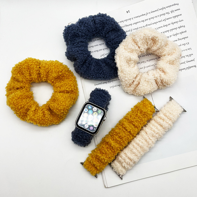 Modni jesensko-zimski pliš Teddy gumica za kosu i remen Apple Watch s elastičnom petljom
