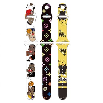 Brățară din silicon pentru Apple Watch, compatibilă cu seriile 3–7, imprimare personalizabilă, stil fashion