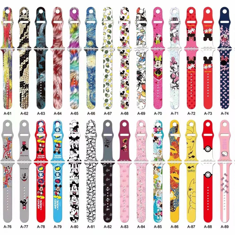 Brățară din silicon pentru Apple Watch, compatibilă cu seriile 3–7, imprimare personalizabilă, stil fashion