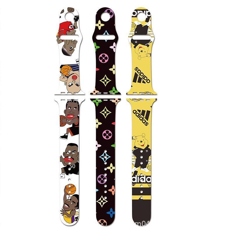 Brățară din silicon pentru Apple Watch, compatibilă cu seriile 3–7, imprimare personalizabilă, stil fashion