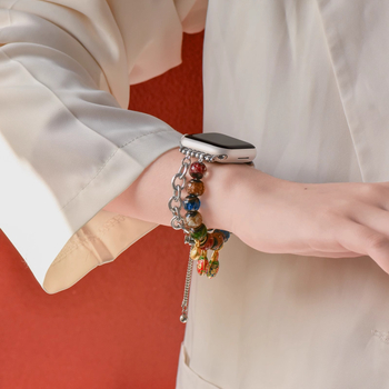 Remen za Apple Watch S9/10 s glaziranim perlicama