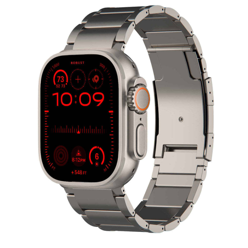 Brățară Apple Watch din aliaj de titan — compatibilă cu seria 1–9 și Ultra, greutate 73,88 g