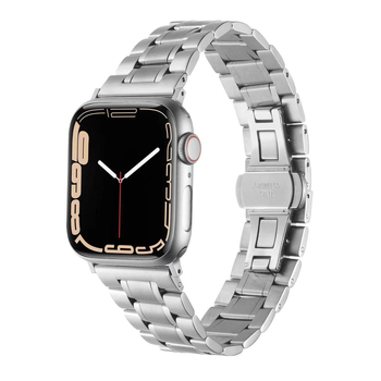 Nerđajući čelični metalni remen za Apple Watch Series 11, dvostruka žica pet karika, širina 22 mm, leptir kopča