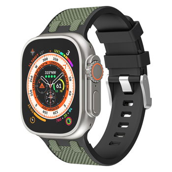 Silikonski remen za Apple Watch s uzorkom hrasta, kompatibilan sa Series 1–9, poslovni stil
