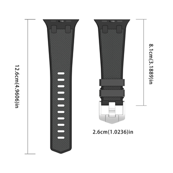 Silikonski remen za Apple Watch s uzorkom hrasta, kompatibilan sa Series 1–9, poslovni stil