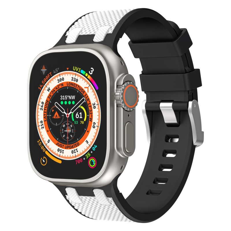 Silikonski remen za Apple Watch s uzorkom hrasta, kompatibilan sa Series 1–9, poslovni stil