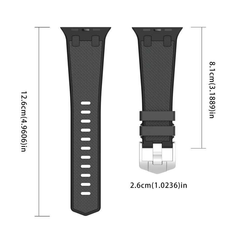 Silikonski remen za Apple Watch s uzorkom hrasta, kompatibilan sa Series 1–9, poslovni stil
