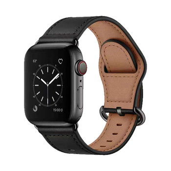 Phadi curea de ceas din piele naturală pentru Apple, Huawei, FB și Xiaomi – găuri japoneze, cataramă semicerc, stil fashion, înlocuire clasică