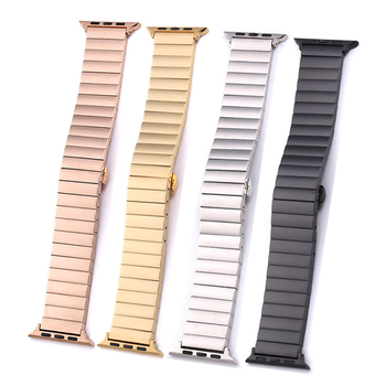 Brățară metalică pentru Apple Watch cu închidere tip fluture, stil simplu, compatibilă cu Apple Watch, lansare ianuarie 2022