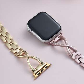 iWatch narukvica, dijamantno ugradjena metalna legura, X-tip legura, nehrđajući čelik, kompatibilno sa svim serijama