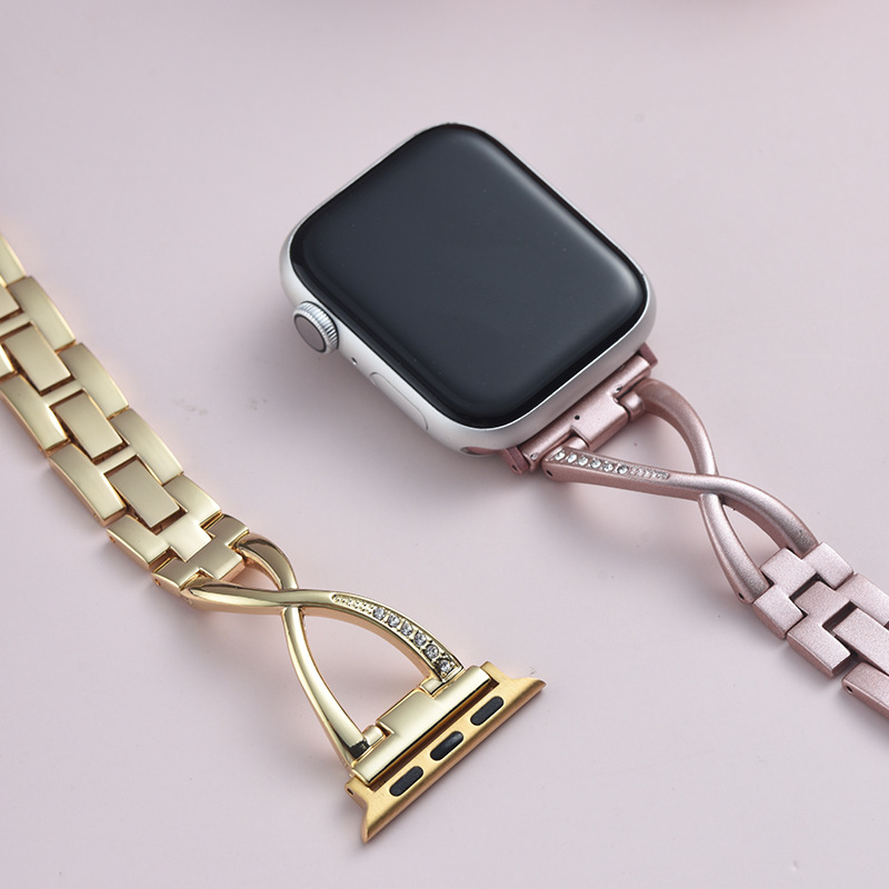 iWatch narukvica, dijamantno ugradjena metalna legura, X-tip legura, nehrđajući čelik, kompatibilno sa svim serijama