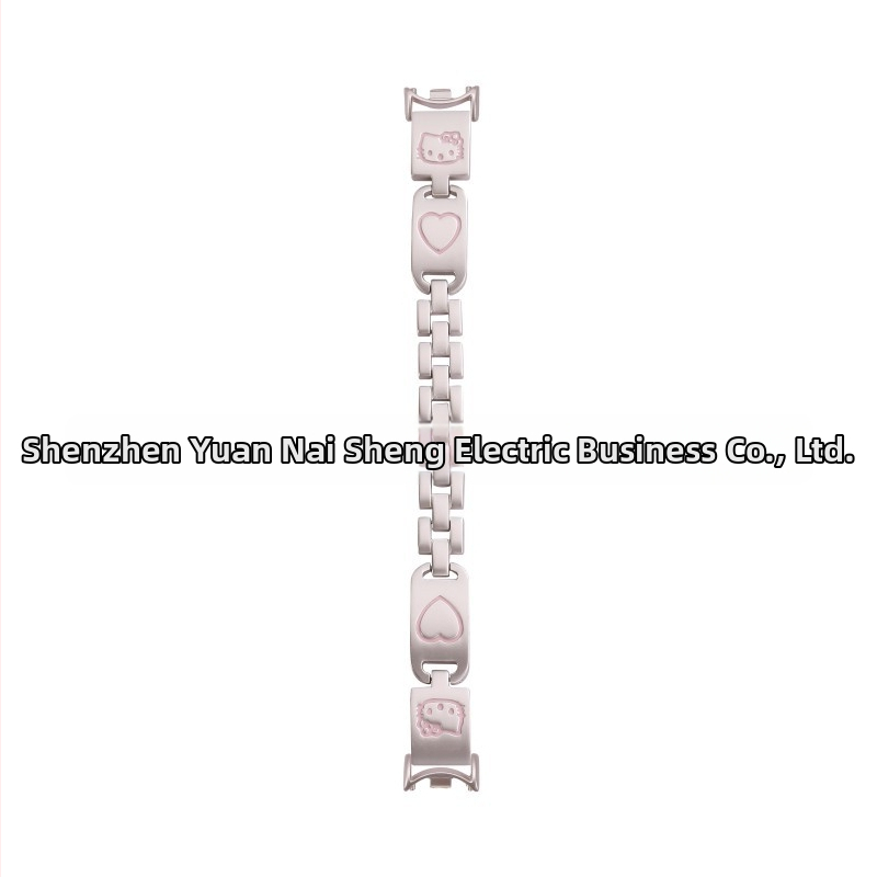 Metalový remienok Xiaomi Mi Band 8/9 – dizajn mačacie srdce, štýlový, kompatibilný s Mi Band 8/9