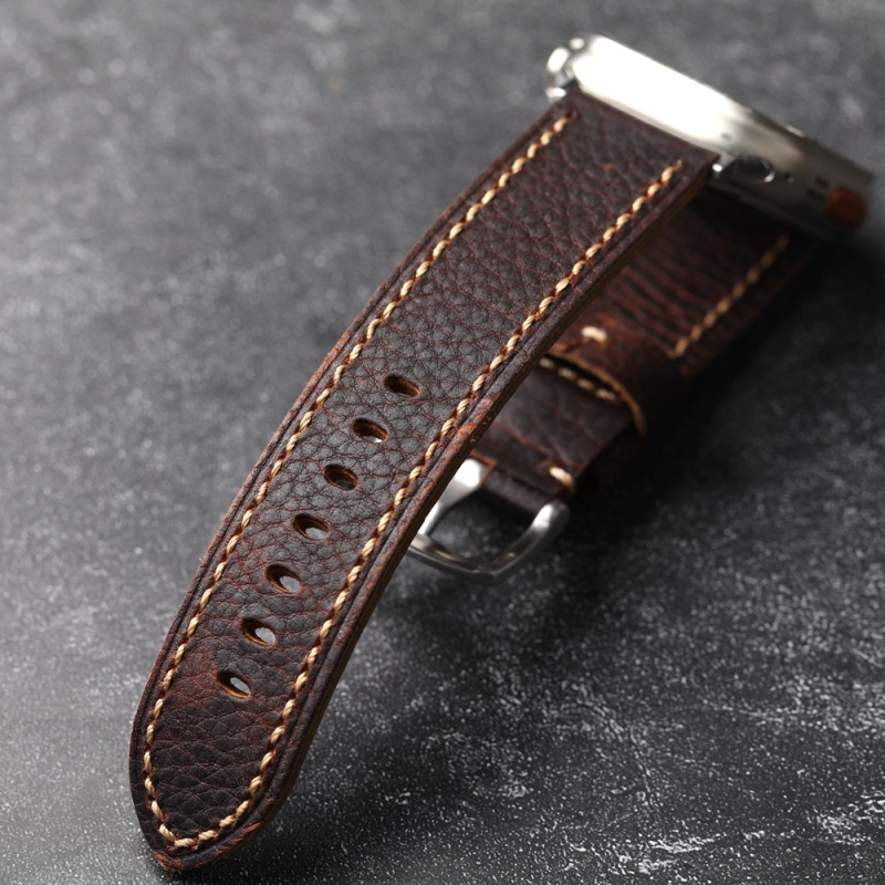 Brățară din piele naturală, lucrată manual pentru Apple Watch 8, design original, origine Chaozhou