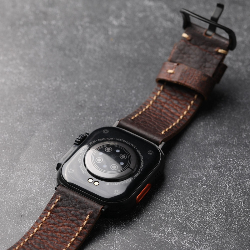 Brățară din piele naturală, lucrată manual pentru Apple Watch 8, design original, origine Chaozhou