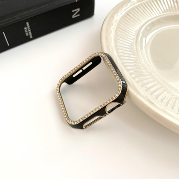 Zaštitni kućište od smole s porcelinastim točkicama za Apple Watch (kompatibilno s Apple Watch; materijal: smola; prilagodljiva veličina sučelja)