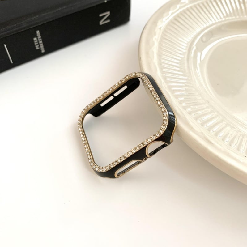 Zaštitni kućište od smole s porcelinastim točkicama za Apple Watch (kompatibilno s Apple Watch; materijal: smola; prilagodljiva veličina sučelja)