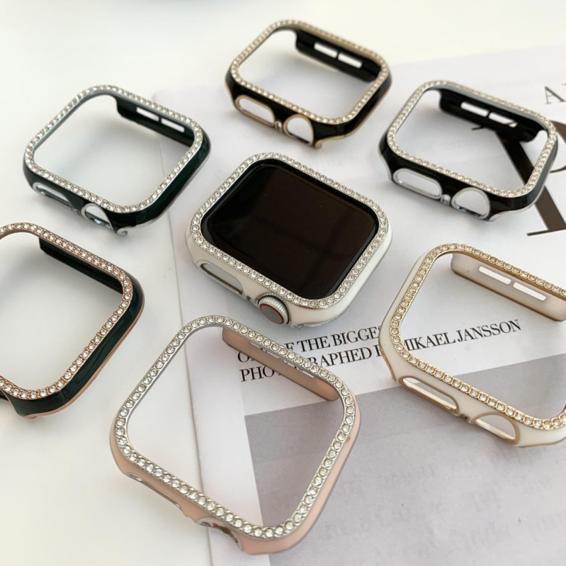 Zaštitni kućište od smole s porcelinastim točkicama za Apple Watch (kompatibilno s Apple Watch; materijal: smola; prilagodljiva veličina sučelja)