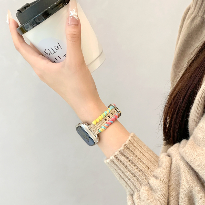 Curea Apple Watch, țesută, interfața 12 mm, închidere snap, 30 g