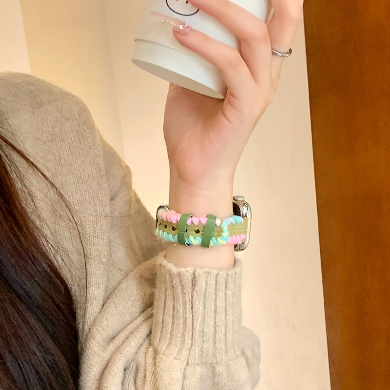 Curea Apple Watch, țesută, interfața 12 mm, închidere snap, 30 g