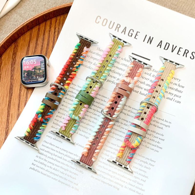 Curea Apple Watch, țesută, interfața 12 mm, închidere snap, 30 g