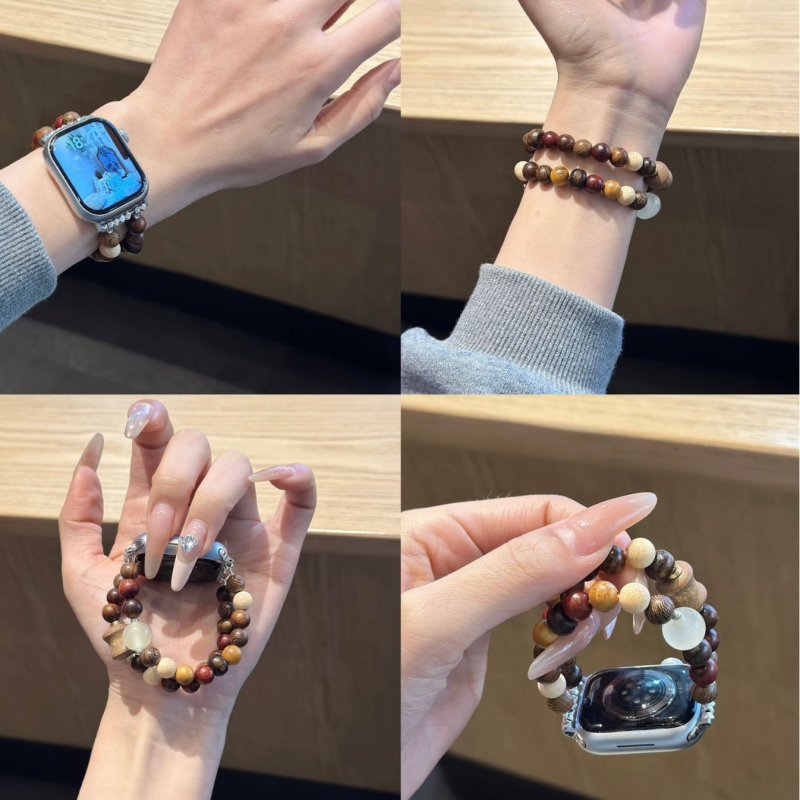 Λωρίδα Apple Watch S10 από τη Good Scene, γυάλινες χάντρες, ελαστική, κούμπωμα αγκράφας, προσαρμοσμένες διαστάσεις διεπαφής, μοντέρνος σχεδιασμός