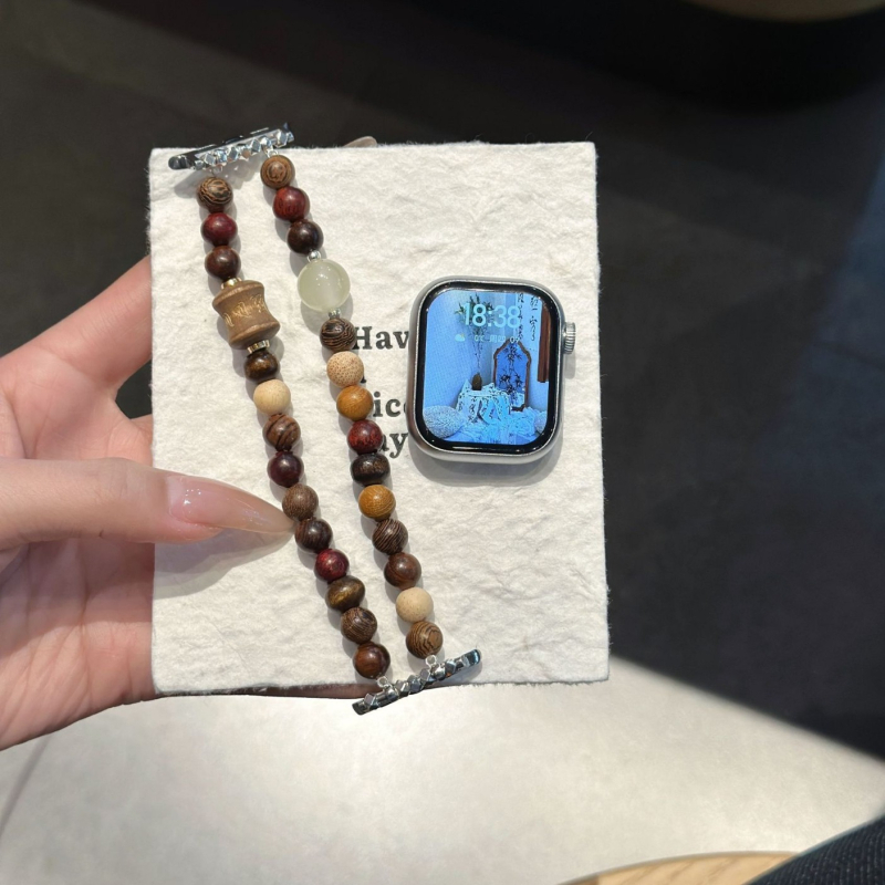 Λωρίδα Apple Watch S10 από τη Good Scene, γυάλινες χάντρες, ελαστική, κούμπωμα αγκράφας, προσαρμοσμένες διαστάσεις διεπαφής, μοντέρνος σχεδιασμός