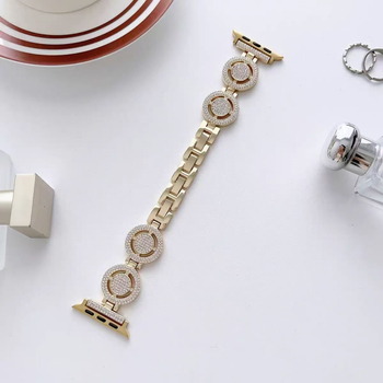 Diamantom ukrašen metalni kaiš za Apple Watch, 22 mm, sportski stil, kopča na klik