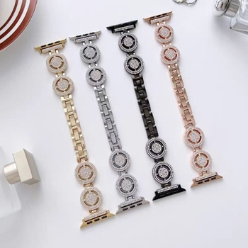 Diamantom ukrašen metalni kaiš za Apple Watch, 22 mm, sportski stil, kopča na klik