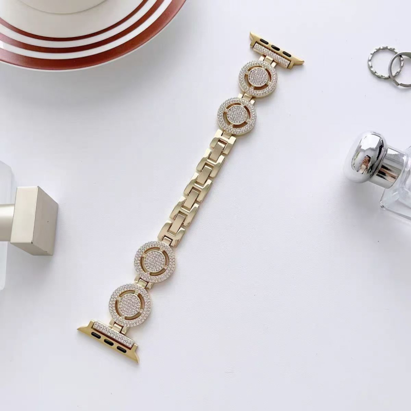Diamantom ukrašen metalni kaiš za Apple Watch, 22 mm, sportski stil, kopča na klik