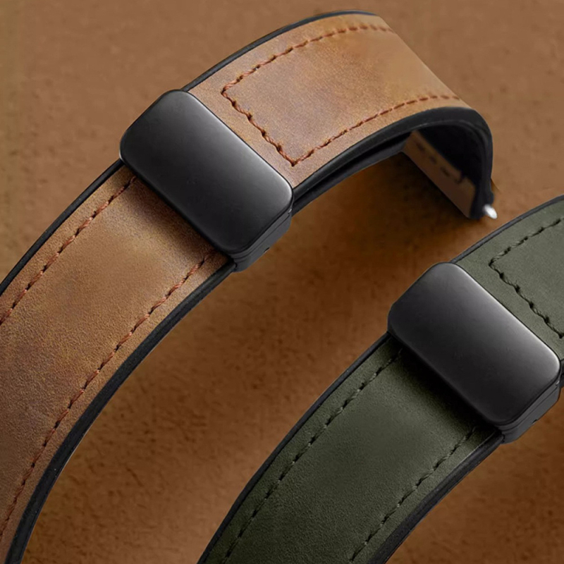 Remen Apple Watch 22 mm za generacije 1–9, silikon koža s teksturom Crazy Horse, magnetska kopča