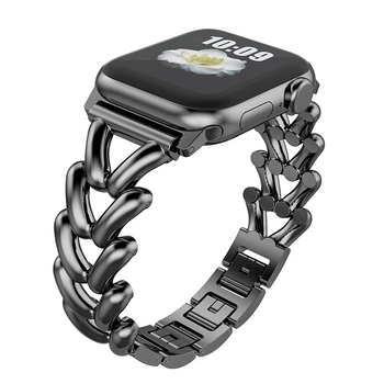 Remen Apple Watch tvrtke Wild Donkey — metal, modni stil, denim lanac i herringbone uzorak, kompatibilan s iWatch 5678