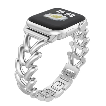 Remen Apple Watch tvrtke Wild Donkey — metal, modni stil, denim lanac i herringbone uzorak, kompatibilan s iWatch 5678