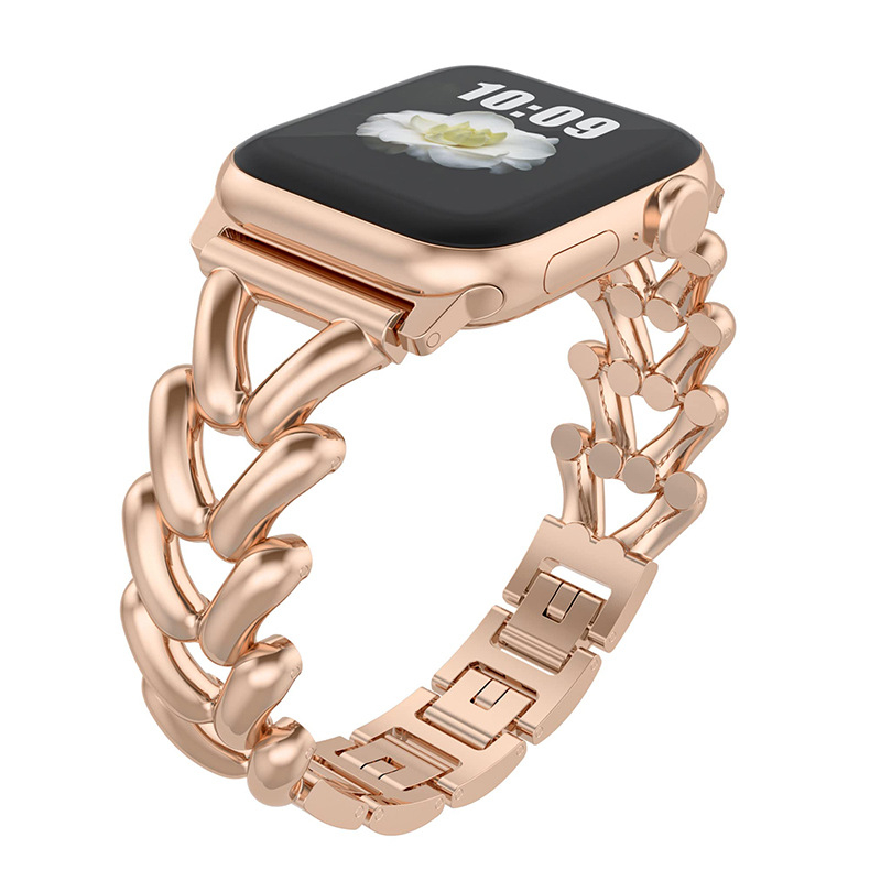 Remen Apple Watch tvrtke Wild Donkey — metal, modni stil, denim lanac i herringbone uzorak, kompatibilan s iWatch 5678