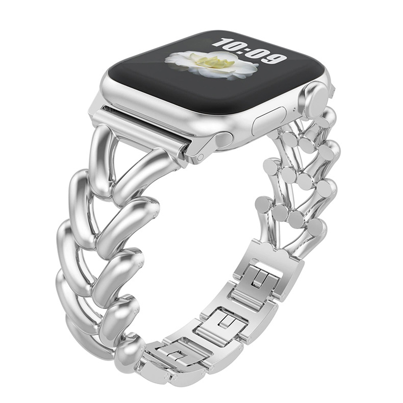 Remen Apple Watch tvrtke Wild Donkey — metal, modni stil, denim lanac i herringbone uzorak, kompatibilan s iWatch 5678