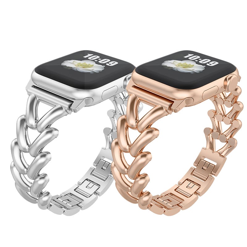 Remen Apple Watch tvrtke Wild Donkey — metal, modni stil, denim lanac i herringbone uzorak, kompatibilan s iWatch 5678
