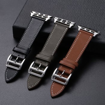 Brățară Apple Watch din piele de vițel naturală | Jiashi, unisex, stil elegant-lux, pentru deplasări urbane, Iarna 2023