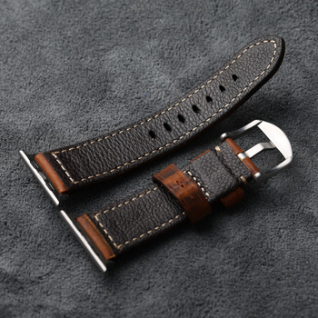 Ručni remen od gornje govedje kože za Apple Watch Series 9, 45/49 mm, retro debeli dizajn, muška prirodna koža Ultra