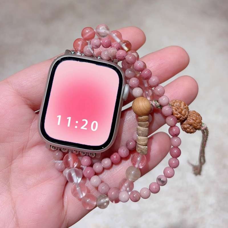 Remen za Apple Watch s retro crvenim uzorkom, pleteni najlonski kaiš, prilagodljiva veličina sučelja, kopča s jednim prstenom